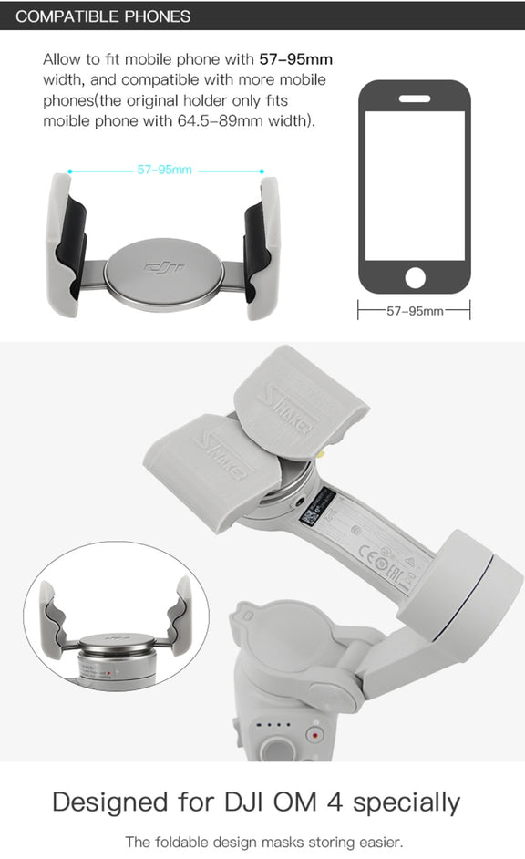 STMAKER Handheld Gimbal Quick Release Magnetic Buckle Clamp Expansion Bracket for DJI OM4