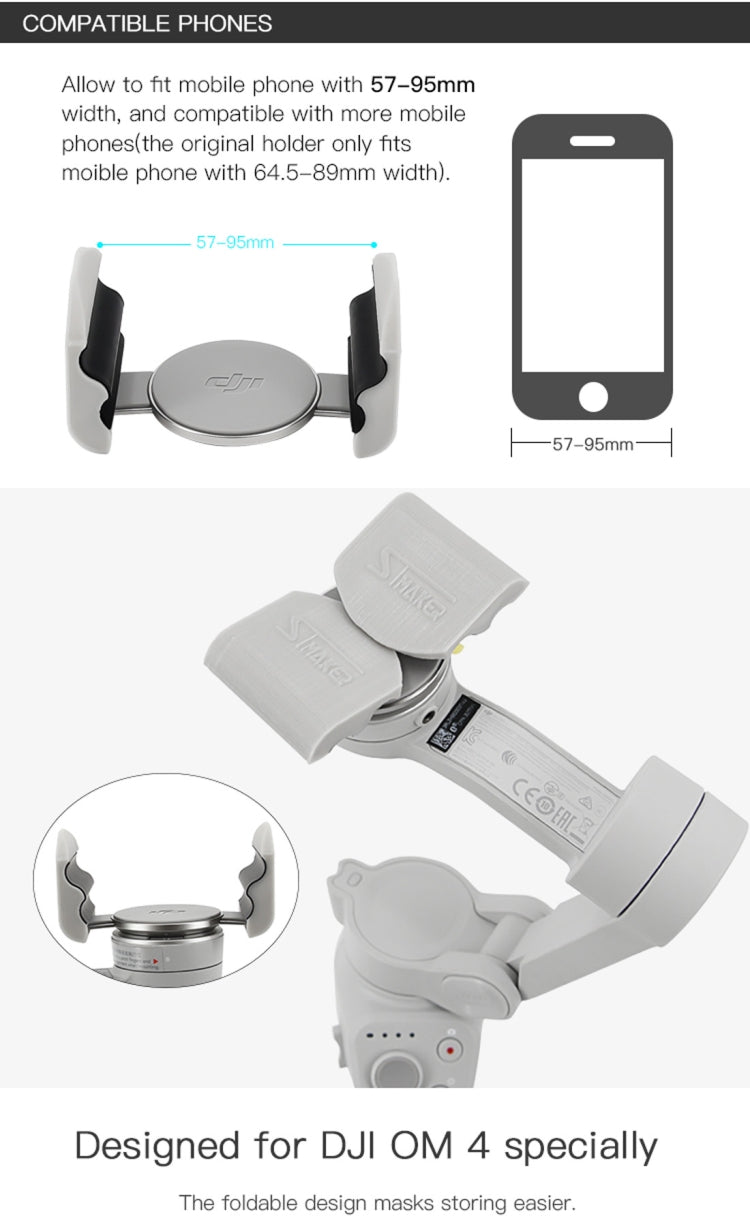 STMAKER Handheld Gimbal Quick Release Magnetic Buckle Clamp Expansion Bracket for DJI OM4