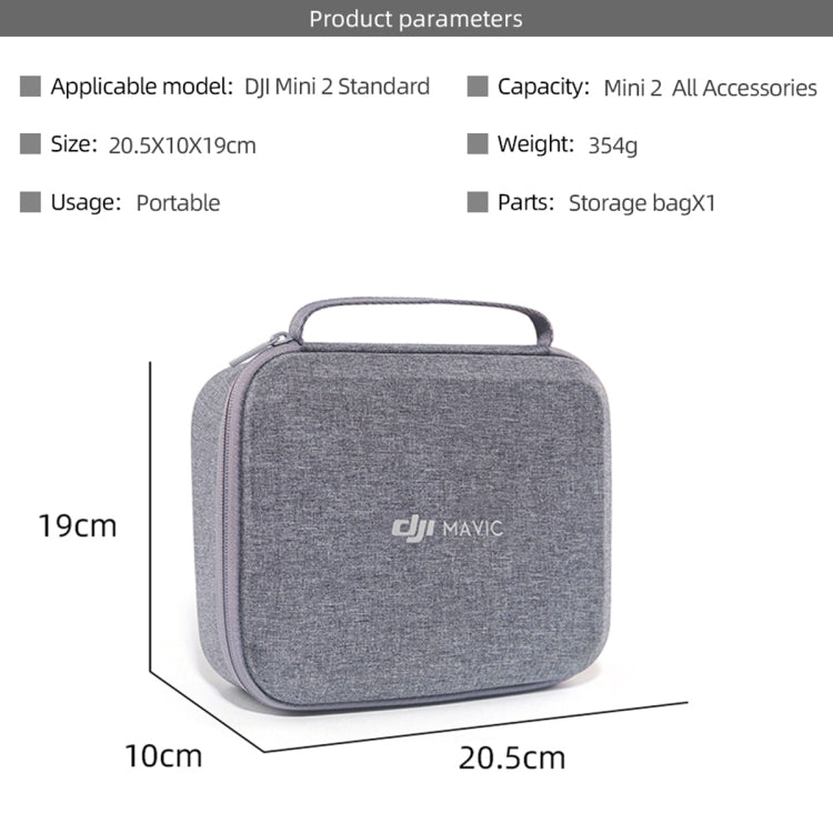 DJI Portable Water-resistant Nylon Box Case Storage Bag for DJI Mini 2 Drone(Grey)