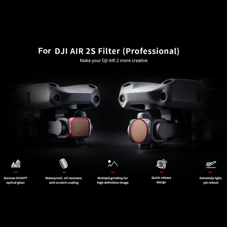 PGYTECH P-16B-063 4 in 1 NDPL8+NDPL16+NDPL32+NDPL64 Lens Filter Kits for DJI Air 2S