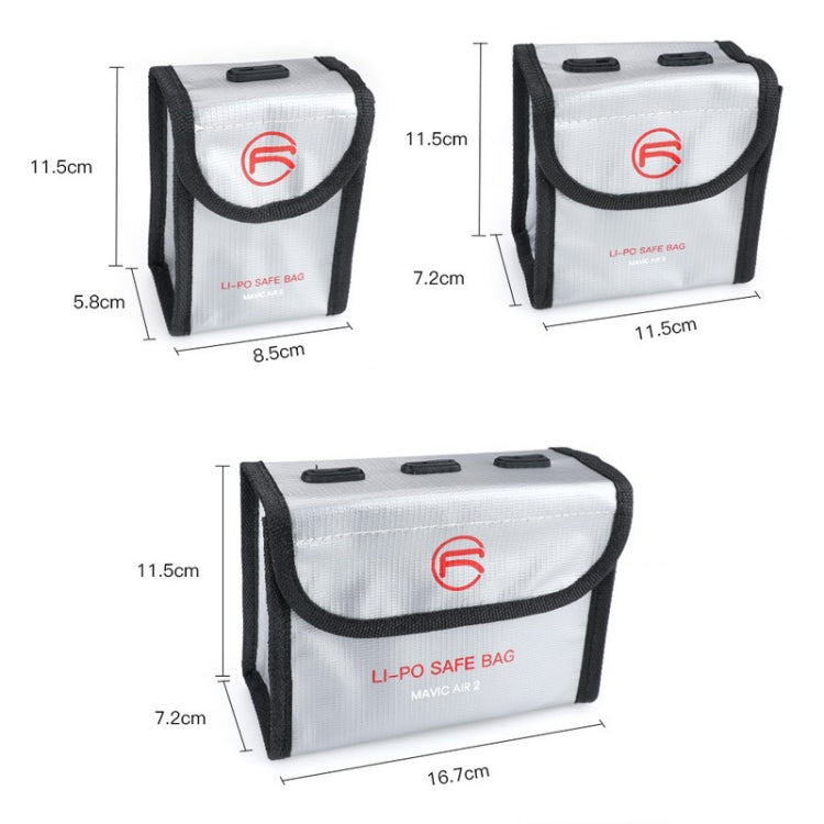RCSTQ for DJI FPV Combo 2 x Batteries Li-Po Safe Explosion-proof Storage Bag(Silver)