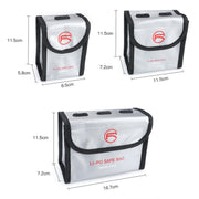RCSTQ for DJI FPV Combo 2 x Batteries Li-Po Safe Explosion-proof Storage Bag(Silver)