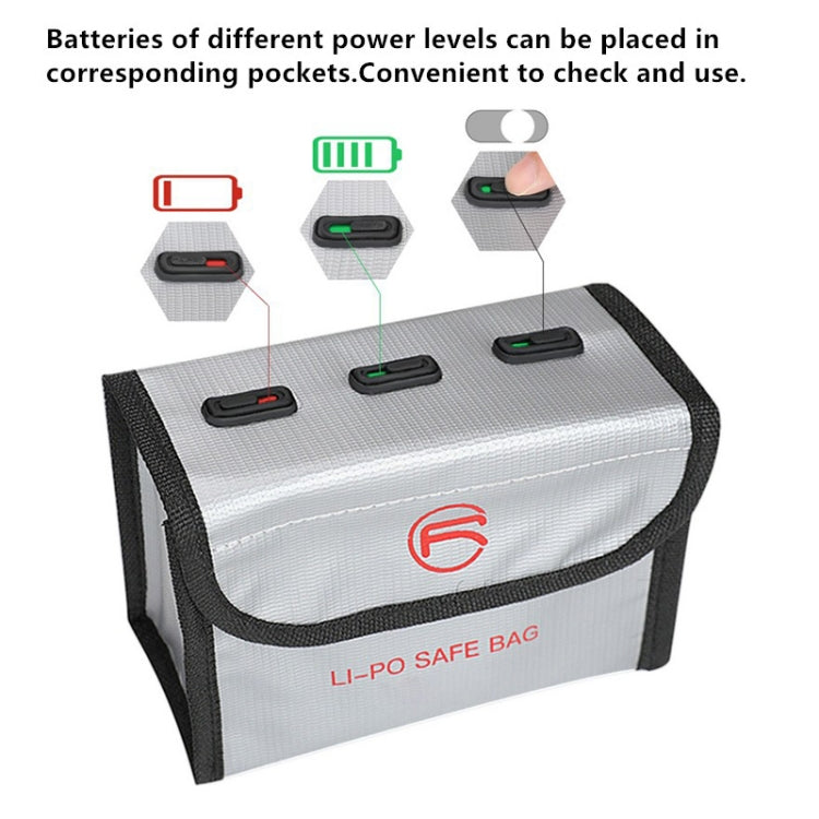 RCSTQ for DJI FPV Combo 2 x Batteries Li-Po Safe Explosion-proof Storage Bag(Silver)