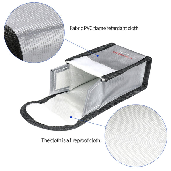 RCSTQ for DJI FPV Combo 2 x Batteries Li-Po Safe Explosion-proof Storage Bag(Silver)