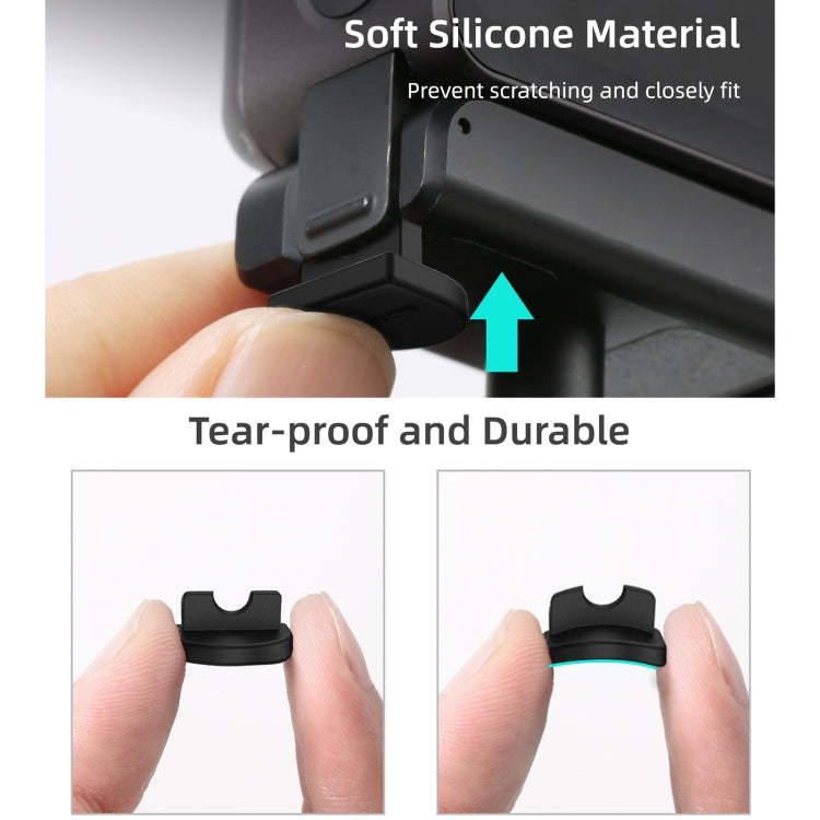 Sunnylife DC339 4 PCS Silicone Anti-release Plug for DJI Action 2 (Black)