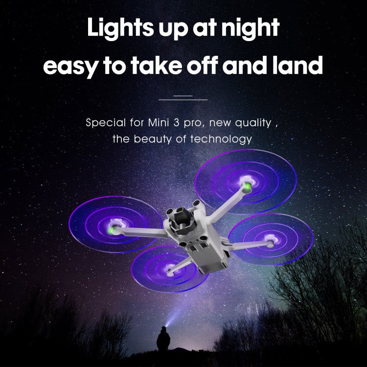 For DJI Mini 4 Pro / Mavic Mini 3 Pro STARTRC 2 Pairs Color LED Flash Lamp Low Noise Propellers (Transparent)