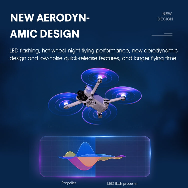 For DJI Mini 4 Pro / Mavic Mini 3 Pro STARTRC 2 Pairs Color LED Flash Lamp Low Noise Propellers (Transparent)