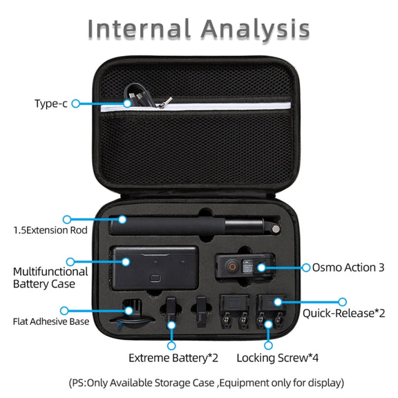For DJI Osmo Action 3 Carrying Storage Case Bag,Size: 21.5 x 29.5 x 10cm(Black)