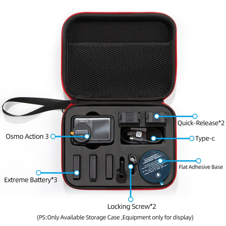 For DJI Osmo Action 3 Carrying Storage Case Bag,Size: 21x 16 x 6cm (Black)