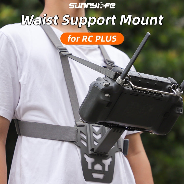 For DJI RC Plus Sunnylife Remote Control Waist Support Bracket Chest Strap (Grey)