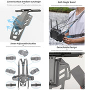 For DJI RC Plus Sunnylife Remote Control Waist Support Bracket Chest Strap (Grey)