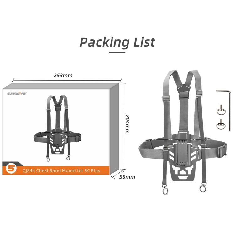 For DJI RC Plus Sunnylife Remote Control Waist Support Bracket Chest Strap (Grey)