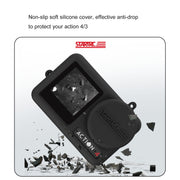 For DJI OSMO Action 4 / 3 STARTRC Silicone Shockproof Case with Lens Cap & Strap (Black)