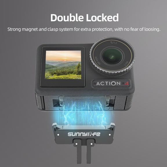 Sunnylife AD691 Magnetic Adapter Mount for DJI Action 2 / Osmo Action 3 / 4 (Black)