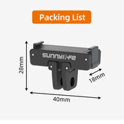 Sunnylife AD691 Magnetic Adapter Mount for DJI Action 2 / Osmo Action 3 / 4 (Black)