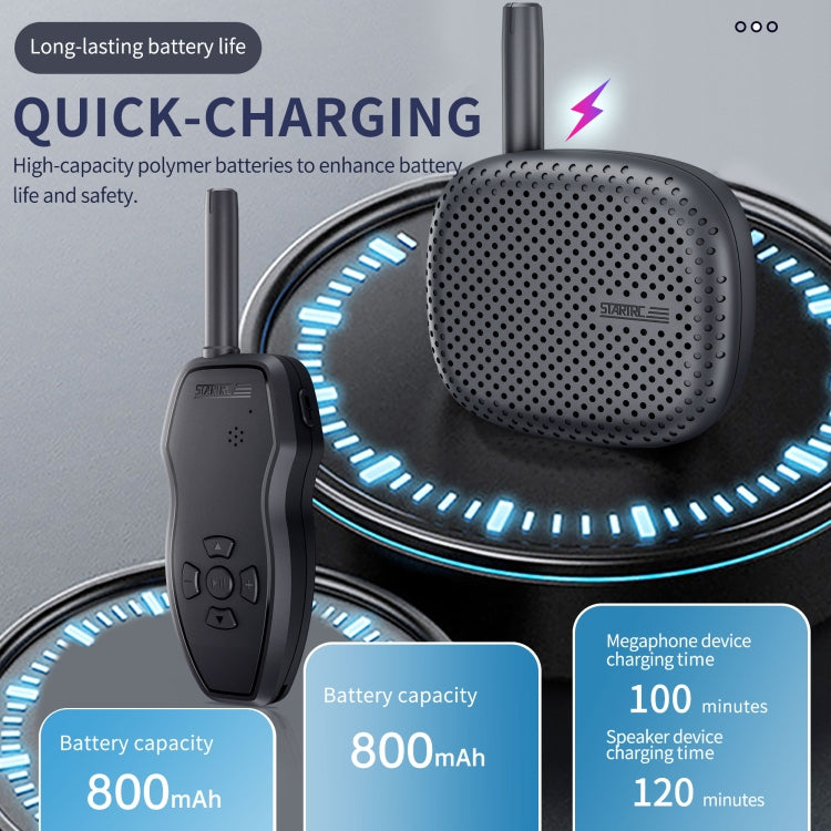 STARTRC Drone Megaphone Wireless Portable Speaker 3KM Control for DJI Mavic / Air / Mini Series (Black)