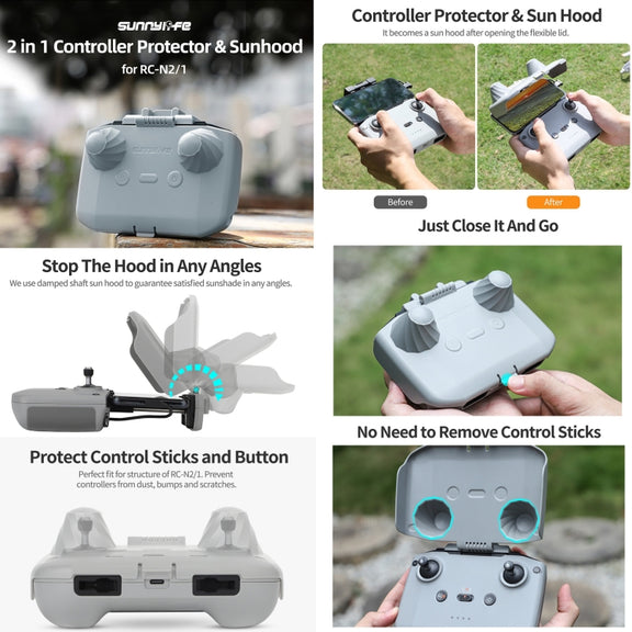 For DJI RC- N2 / N1 Sunnylife YK715 Remote Control Sunshade Protection Cover (Grey)