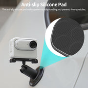 Sunnylife Universal Metal Magnetic Base 1/4 inch Adapter Aluminium Alloy Pivot Stand Base (Black)