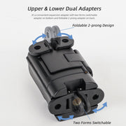 For DJI OSMO Pocket 3 Sunnylife Expansion Adapter Foldable Dual Hooks Adapter Protective Case Bracket (Black)