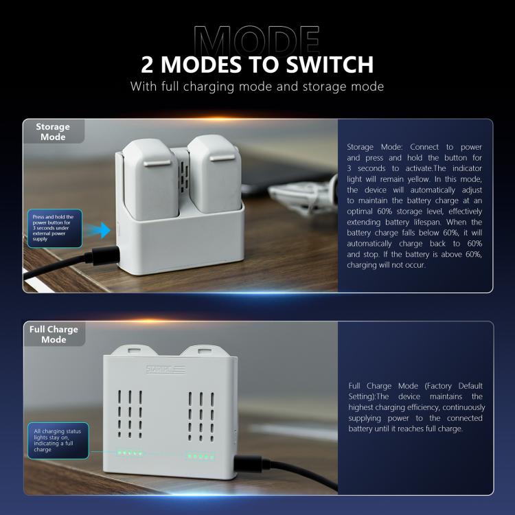 For DJI Neo Two-way Charging Butler Battery Charger Hub (Grey)