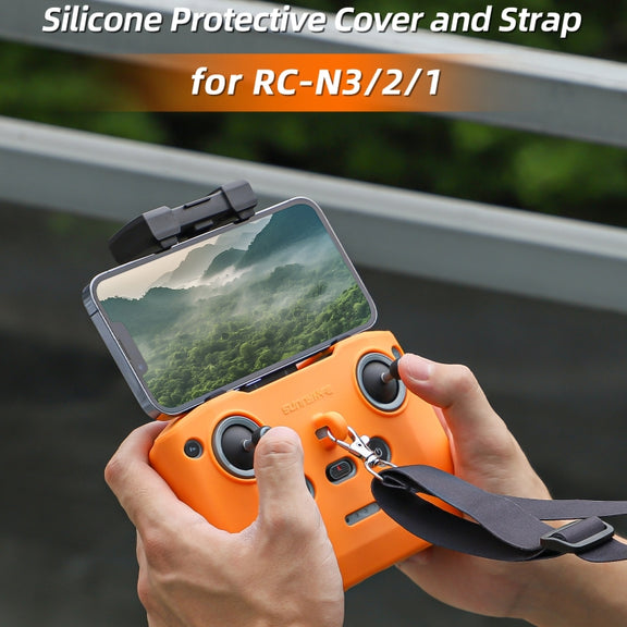 For DJI Neo / Mini 4 Pro / RC-N3 / RC-N2 / RC-N1 Sunnylife Controller Protective Cover Silicone Case with Neck Strap (Grey)