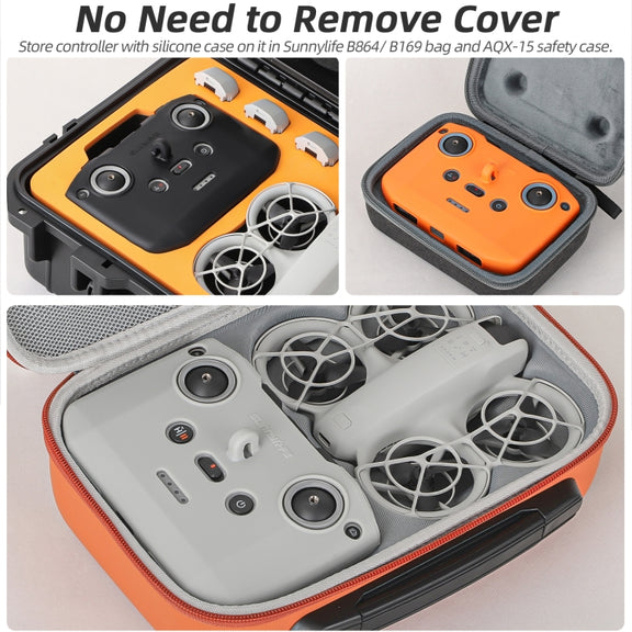 For DJI Neo / Mini 4 Pro / RC-N3 / RC-N2 / RC-N1 Sunnylife Controller Protective Cover Silicone Case with Neck Strap (Black)