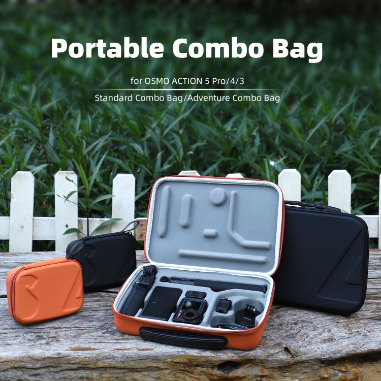 For DJI Osmo Action 5 Pro / 4 / 3 Sunnylife Portable Carrying Case Mini Standard Combo Bag (Black)