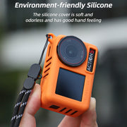 For DJI Osmo Action 5 Pro Sunnylife Silicone Protective Case Scratch-proof Camera Cover with Lanyard (Orange)