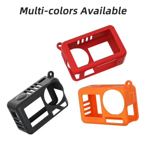 For DJI Osmo Action 5 Pro Sunnylife Silicone Protective Case Scratch-proof Camera Cover with Lanyard (Orange)
