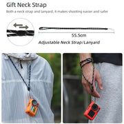 For DJI Osmo Action 5 Pro Sunnylife Silicone Protective Case Scratch-proof Camera Cover with Lanyard (Orange)