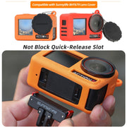 For DJI Osmo Action 5 Pro Sunnylife Silicone Protective Case Scratch-proof Camera Cover with Lanyard (Black)