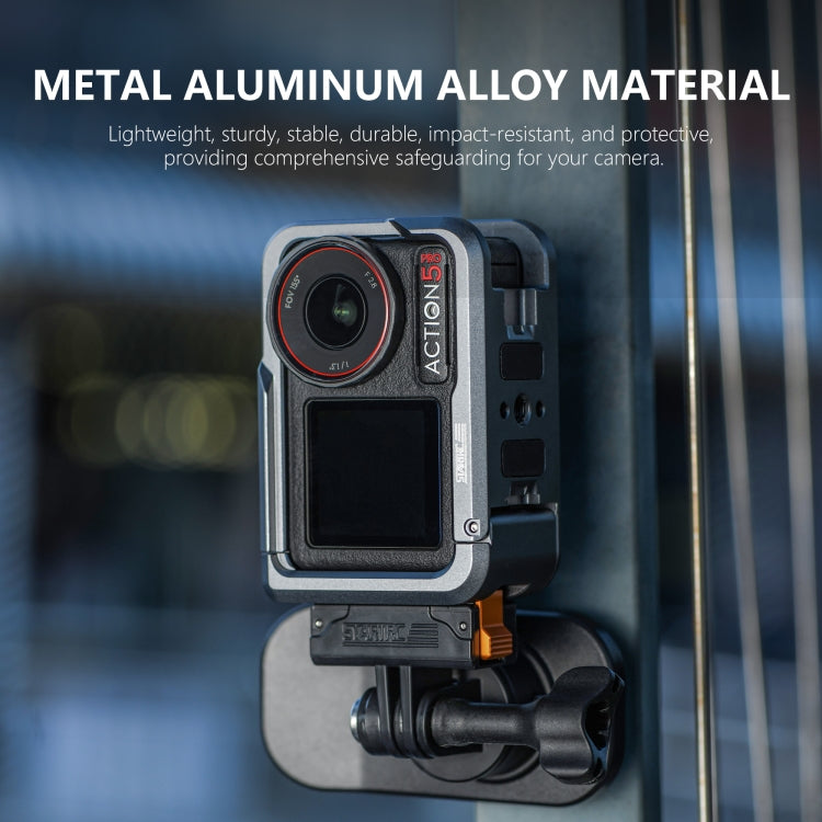 For DJI Osmo Action 5 Pro STARTRC Metal Cage Expansion Adapter Frame with Cold Shoe (Grey)