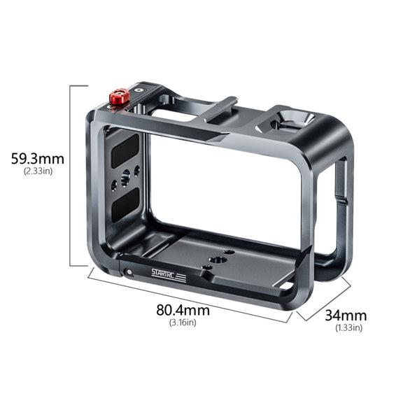 For DJI Osmo Action 5 Pro STARTRC Metal Cage Expansion Adapter Frame with Cold Shoe (Grey)