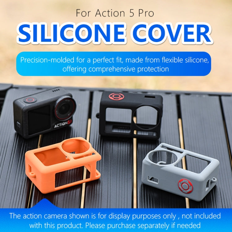 For DJI Osmo Action 5 Pro STARTRC Silicone Protective Case with Lens Cover (Black)