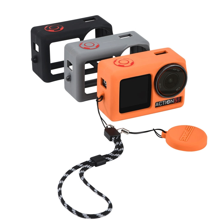 For DJI Osmo Action 5 Pro STARTRC Silicone Protective Case with Lens Cover (Black)