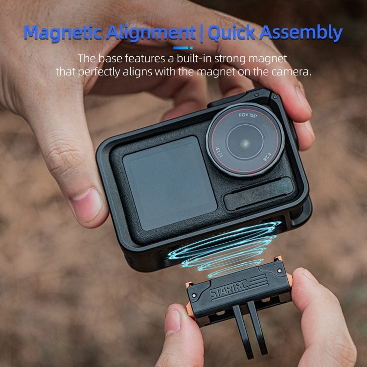 For DJI Osmo Action 5 Pro / 4 / 3 STARTRC Plastic Quick Adapter Magnetic Extension Bracket (Black)
