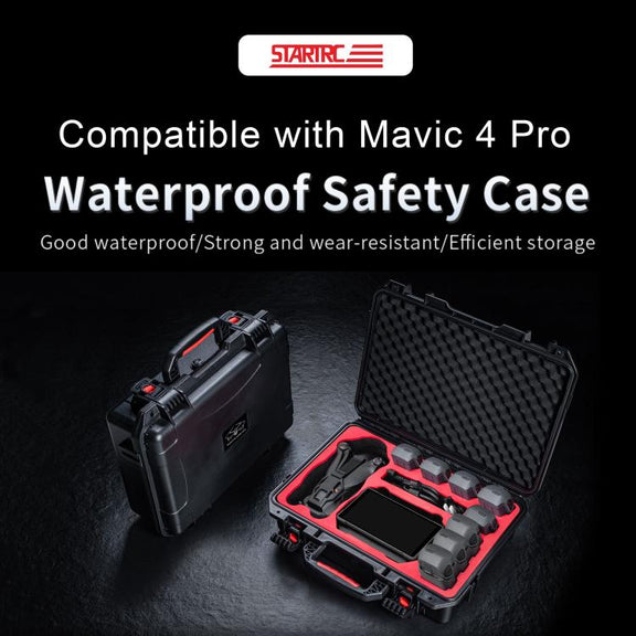 For DJI Mavic 4 Pro STARTRC Water-resistant ABS Suitcase Storage Box (Black)