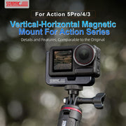 For DJI Osmo Action 5 Pro / 4 / 3 STARTRC L-shaped Magnetic Quick Release Bracket (Black)