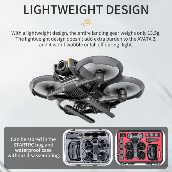 For DJI AVATA 2 STARTRC Folding Heightened Landing Gear Training Rack (Black)