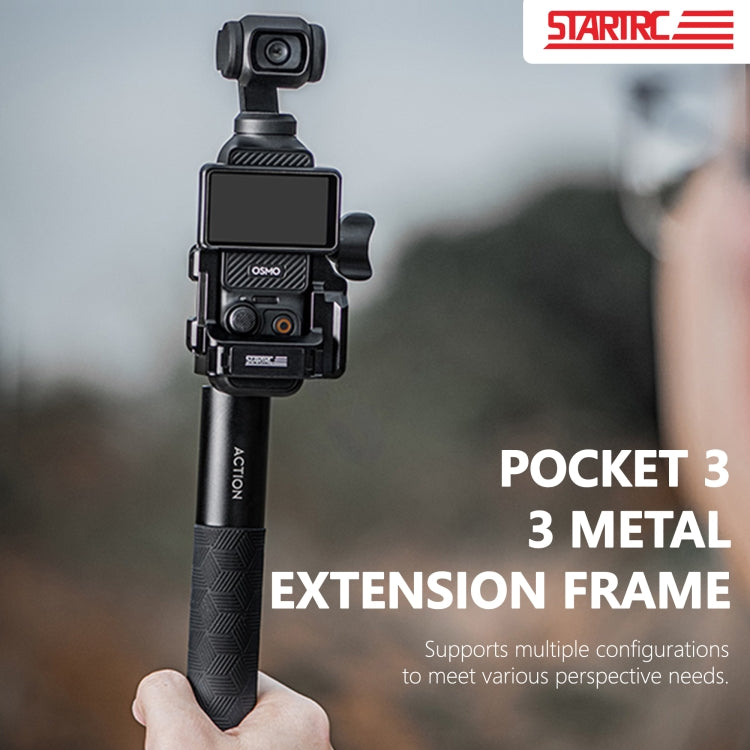 For DJI OSMO Pocket 3 STARTRC Metal Protection Frame Cage Expansion Adapter Bracket (Black)