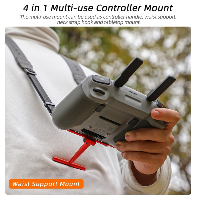 For DJI RC 2 / 1 Sunnylife ZJ764 Controller Handle Waist Support Tabletop Mount Neck Strap Hook Hanger Bracket (Black)