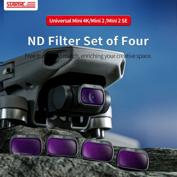 For DJI Mini 4K / Mini 2 SE / Mini 2 STARTRC 4 in 1 ND8 ND16 ND32 ND64 Lens Filter