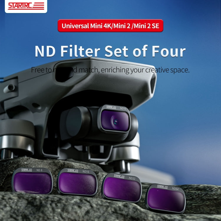 For DJI Mini 4K / Mini 2 SE / Mini 2 STARTRC 4 in 1 ND8 ND16 ND32 ND64 Lens Filter
