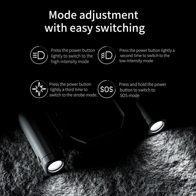 For DJI Mini 4 Pro STARTRC Night Navigation Searchlight LED Flashlight Rechargeable Refill Lighting Signal Light (Grey)