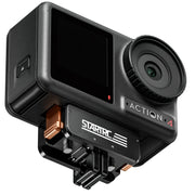 For DJI Osmo Action 5 Pro / 4 / 3 STARTRC Metal Quick Adapter Magnetic Foldable Extension Bracket (Black+Orange)