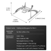 For DJI Mini 3 / 3 Pro BRDRC Folding Heightened Landing Gear Training Rack (Grey)