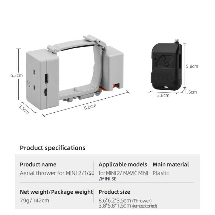 For DJI Mini 2 / Mavic Mini Air-Dropping System Thrower Parabolic (Grey)