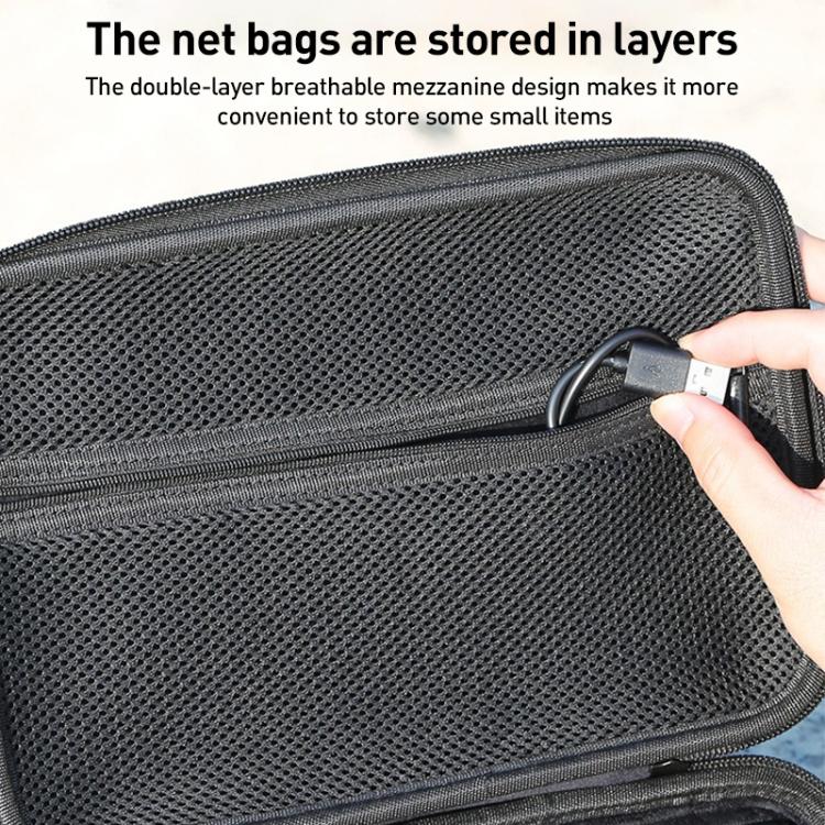 For DJI Osmo Action 5 Pro / 4 / 3 Hand Strap Shoulder Bag Camera and Accessories PU Storage Bag (Black)