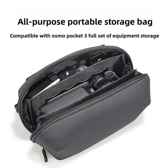 For DJI OSMO Pocket 3 Portable Carrying Case Body Storage Bag with Strap (Black)