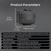 For DJI OSMO Action 5 Pro / 4 / 3 Camera Hard Storage Box Bag Protective Case (Black)